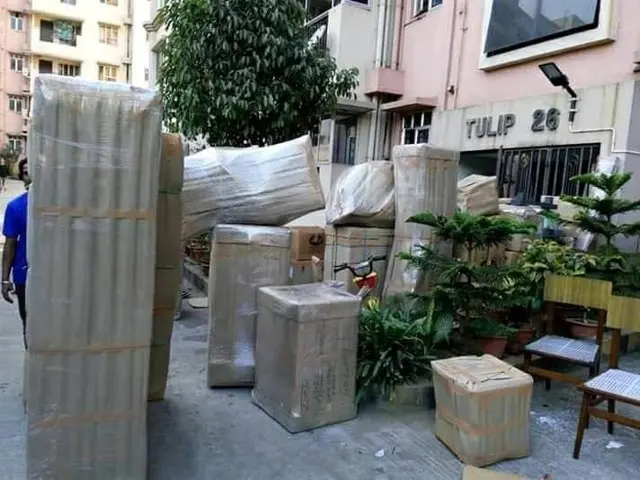Goods packed outside apartment lucknow – Nation Packers And Movers